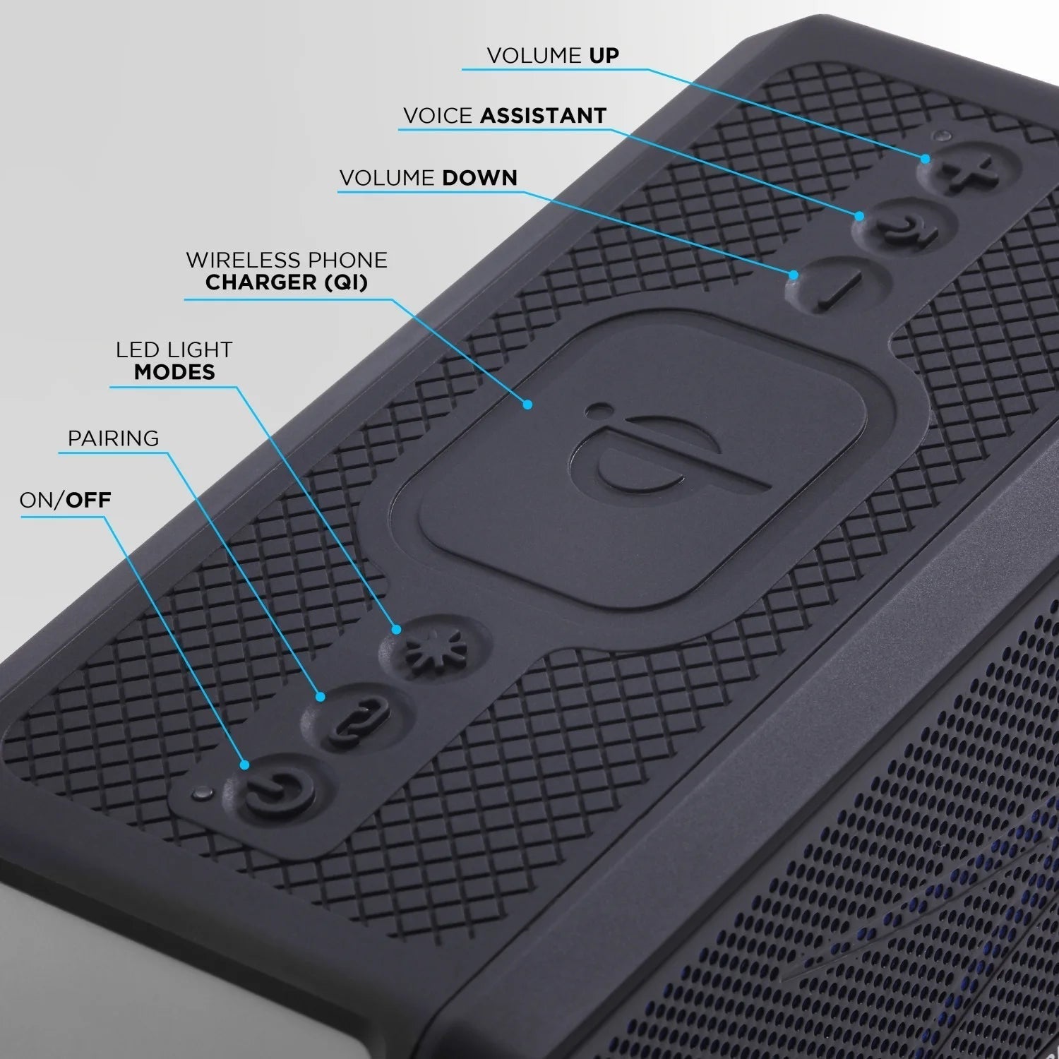 Hydra Blast 2.0 LED Lighting Floatable Waterproof Wireless Magnetic Bluetooth Portable Speaker, Black, IMW1302