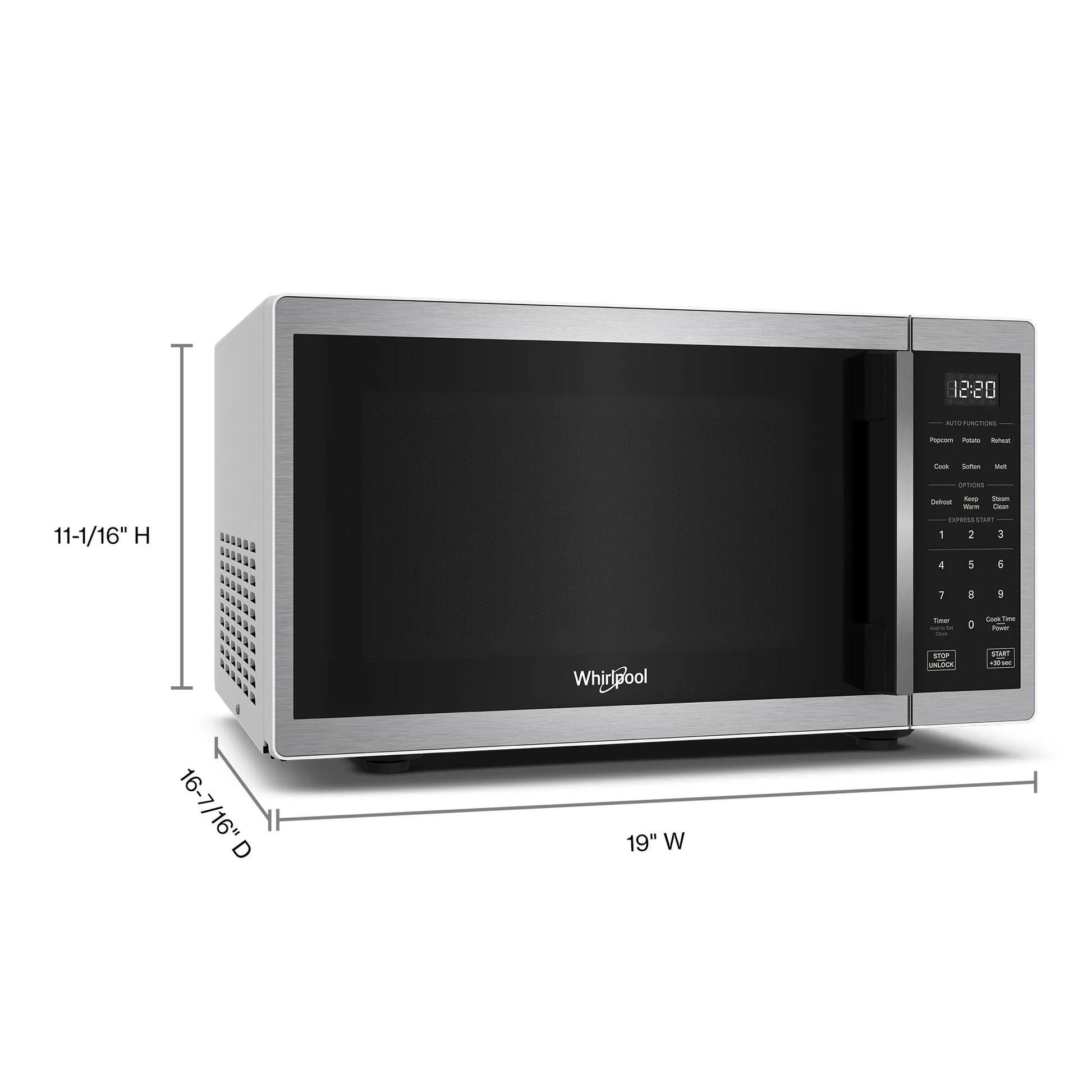 0.9 Cu. Ft. Stainless Steel Countertop Microwave with Steam Clean - 900 Watt