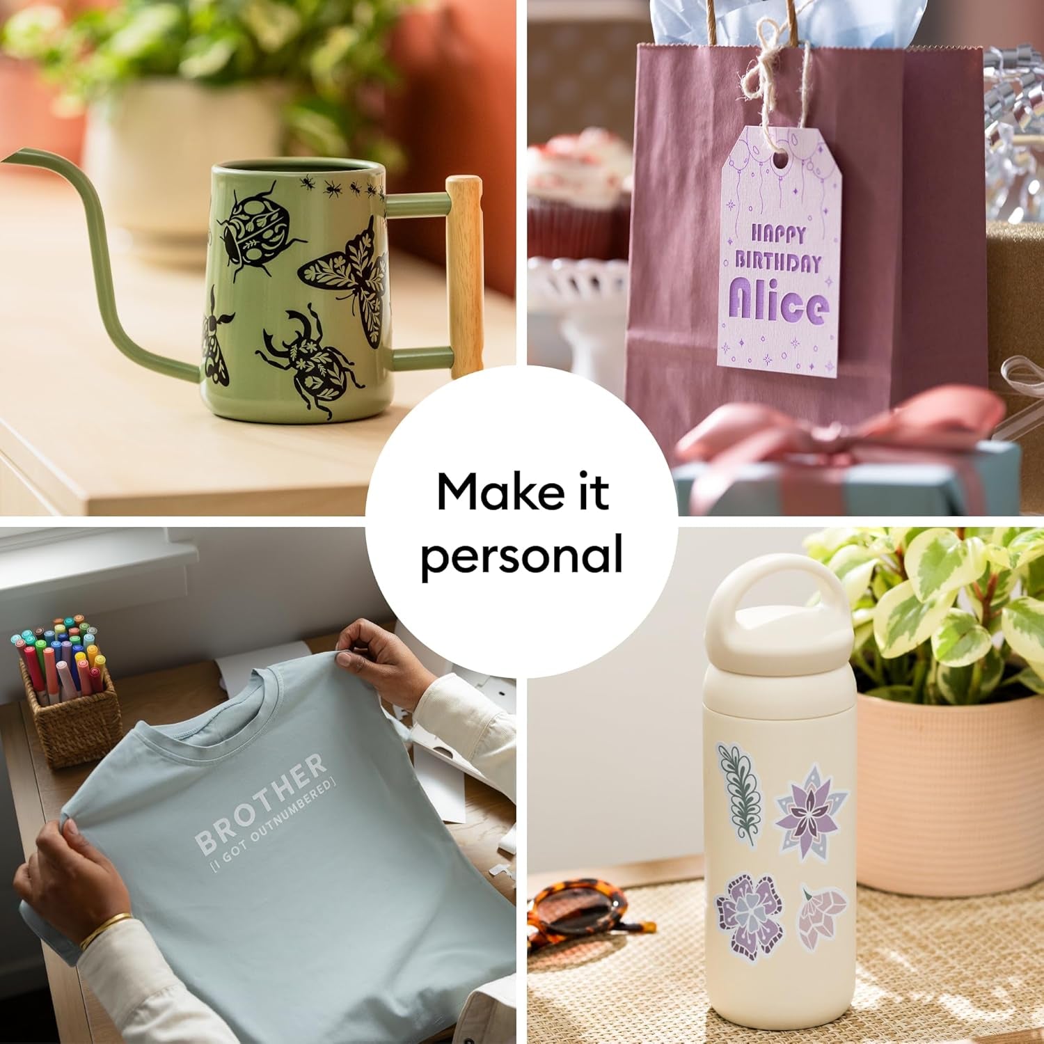 Cricut Explore 4 - Smart Cutting Machine (Seashell) | Engagement Bundle - Includes Smart Vinyl, Cardstock, Transfer Tape, Iron on HTV, Mat, Pens, Tool Kit, & 30 Images in Design Space App