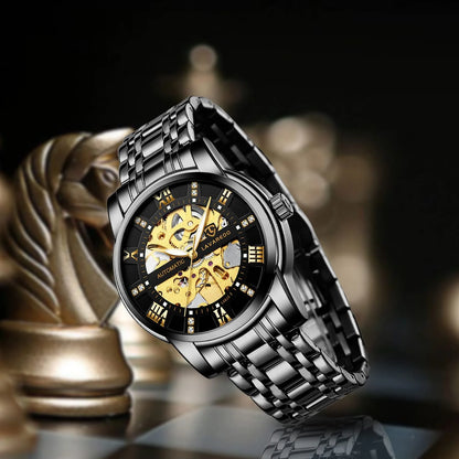 Watches for Man Automatic Mechanical Watches Self Winding Man Watch with Stainless Steel Strap Business Watches Gift for Men