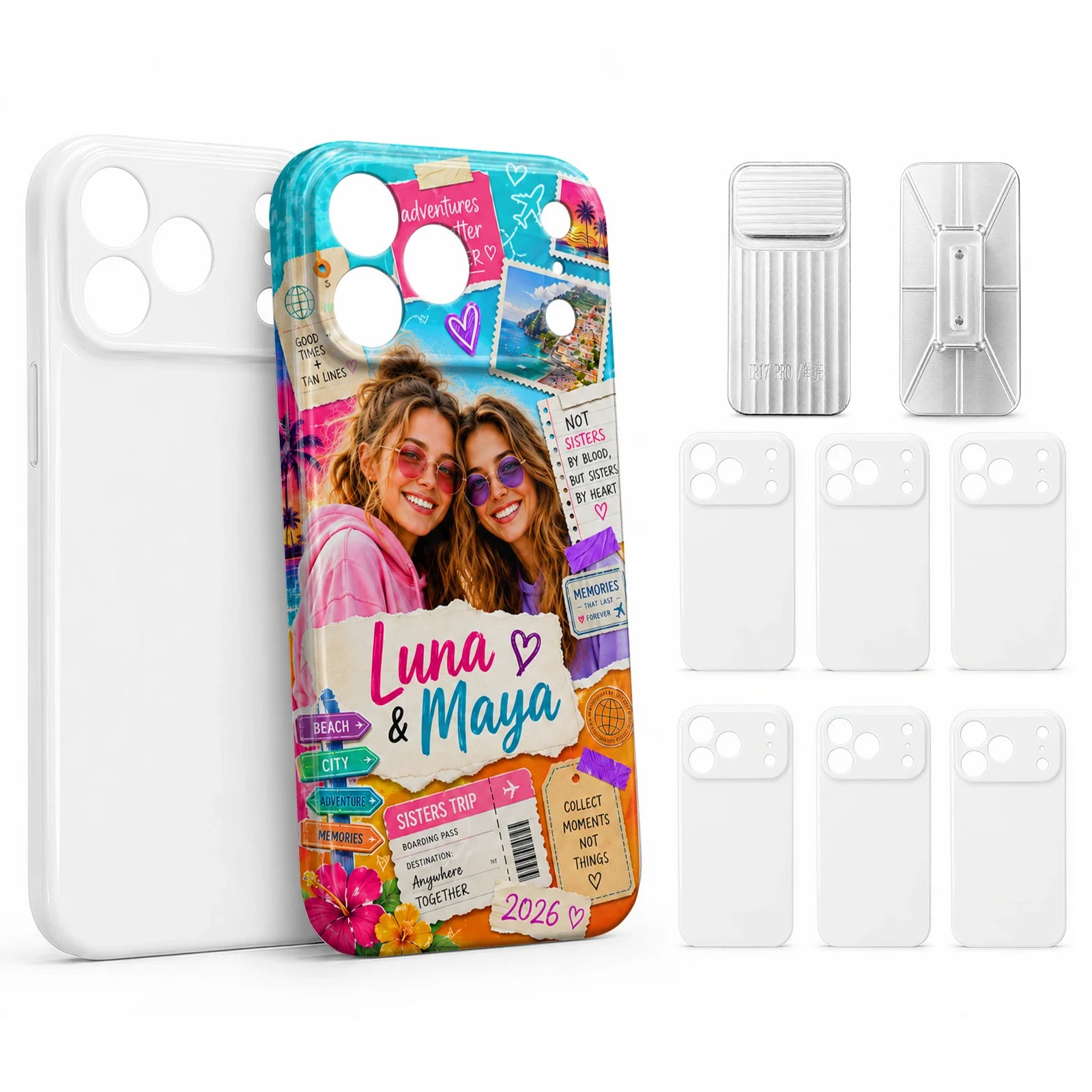 3D Iphone Case Kit with 1 Pack 3D Printing Metal Mold Iphone Cover Tool and 8 Pack Blank Sublimation Phone Case for Iphone(Ship from China)