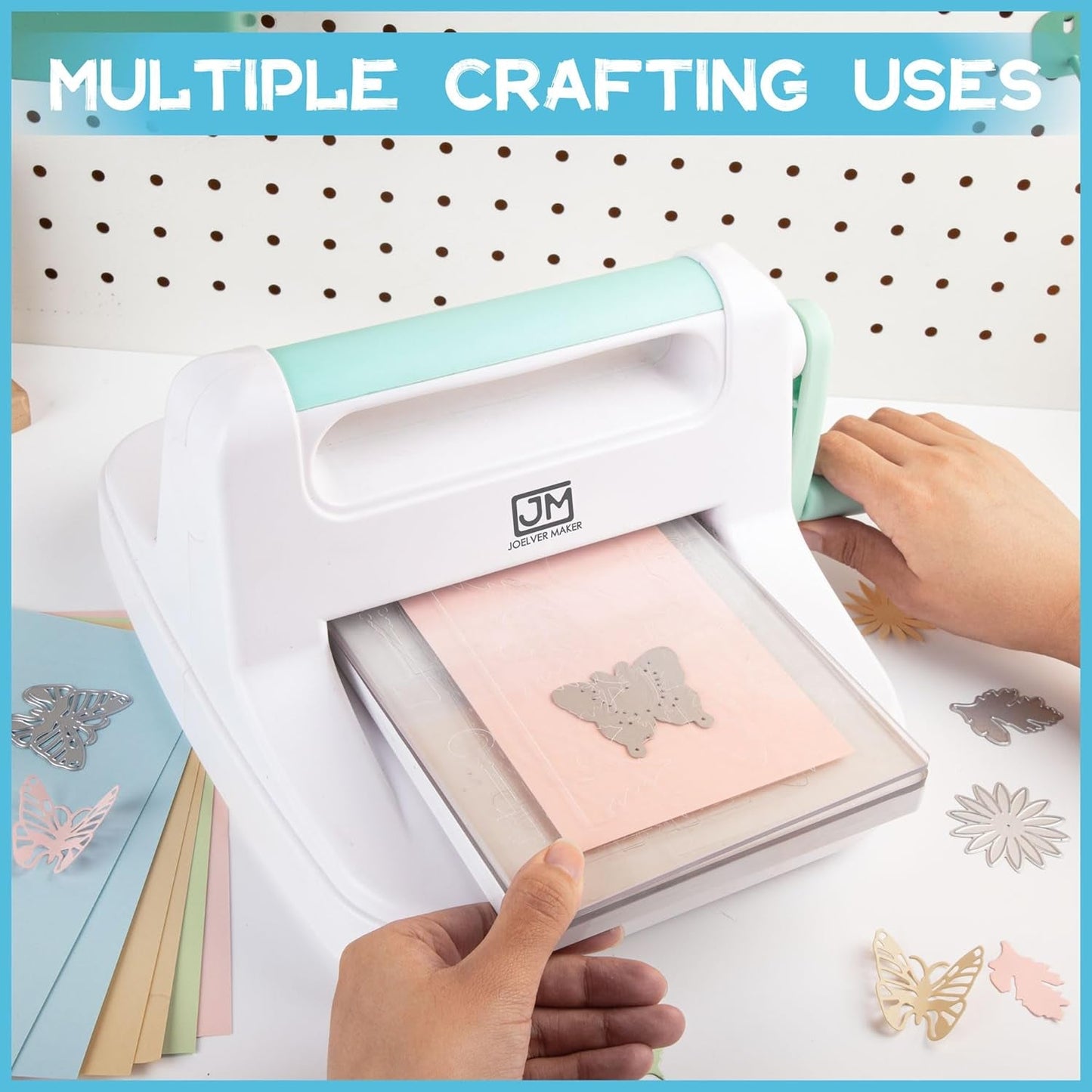 6In Die Cutting Machine, Manual Embossing Machine for Scrapbooking Starter (Blue)