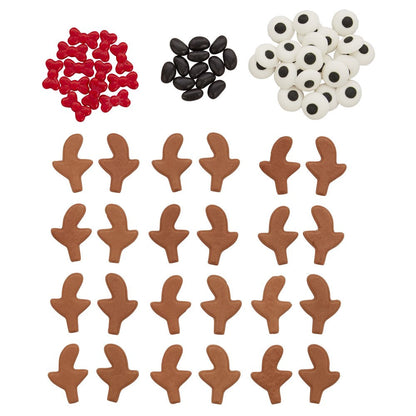 Reindeer Decorating Kit, Edible Candy Pieces for Treats, Assorted, 3.17 Oz., 12 Pieces