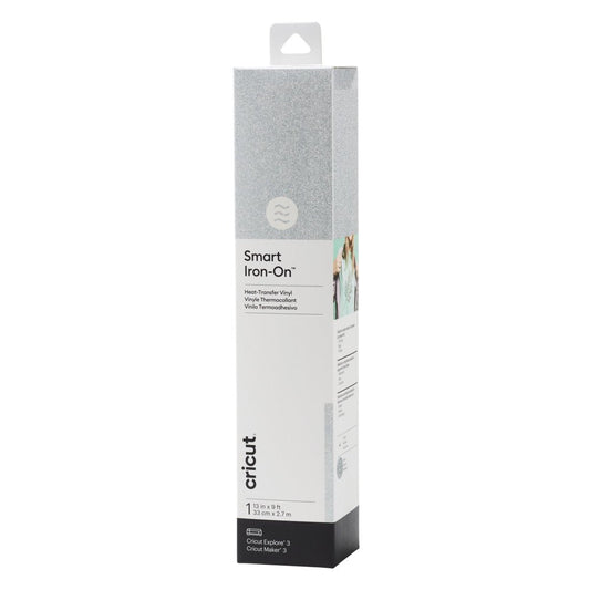 ® Smart Iron-On™ Vinyl Glitter (9 Ft) - Silver, 13" X 108"