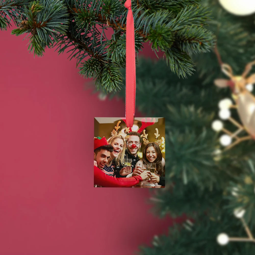 Sublimation Blanks Ornament Glass Frosted 3" Square 24 PCS