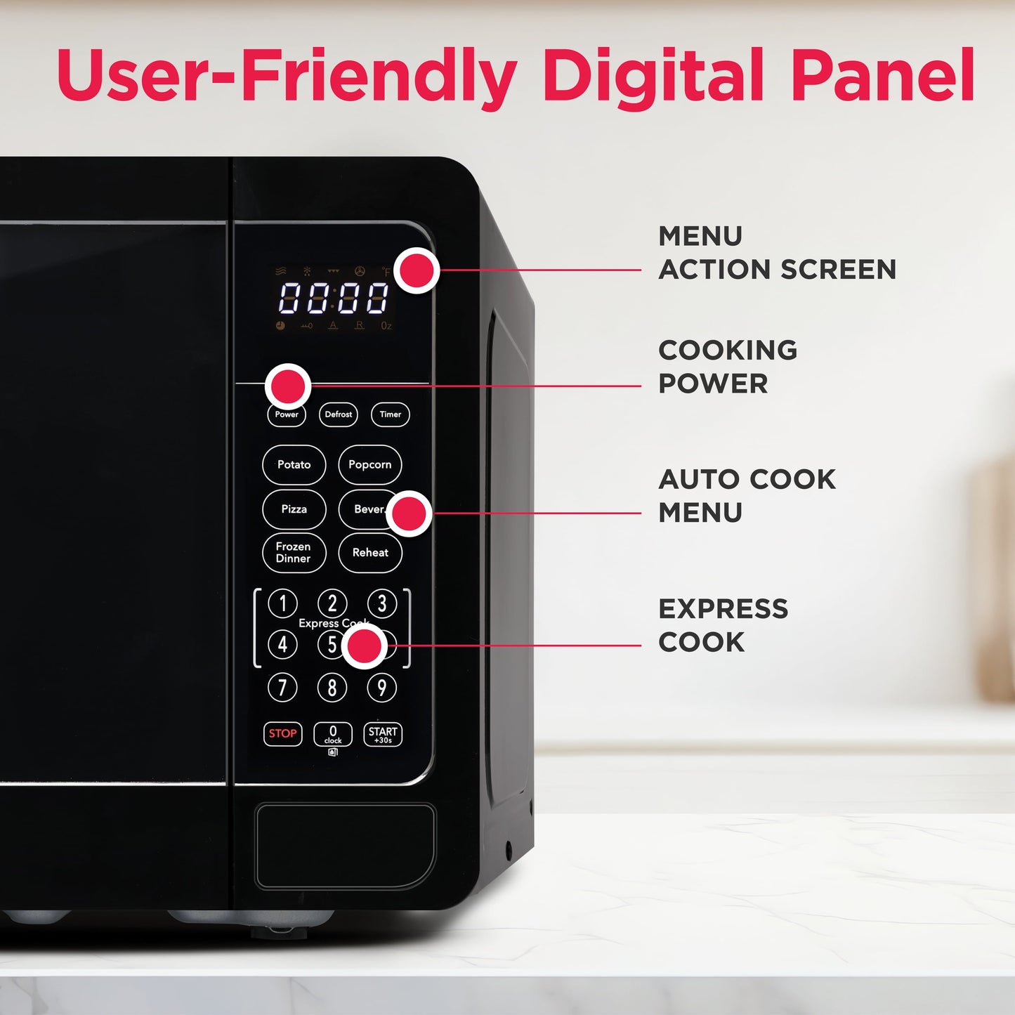 0.7 Cu. Ft. New Countertop Microwave Oven - Black