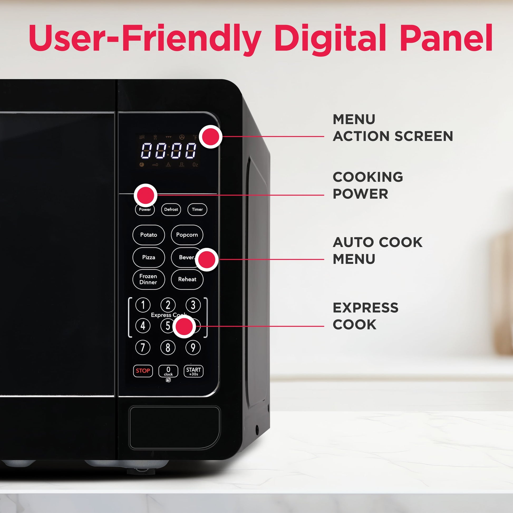 0.7 Cu. Ft. New Countertop Microwave Oven - Black