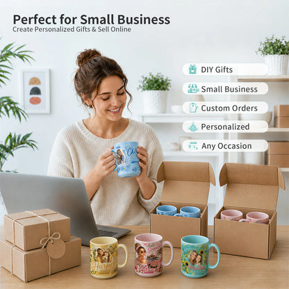 Sublimation Mugs 15 OZ Mixed Macaron Colors Ceramic Cups 8 Pack