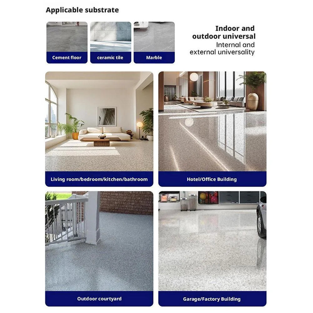 High-Gloss Marble Effect Epoxy Floor Coating Wear-Resistant, Waterproof, for Home DIY