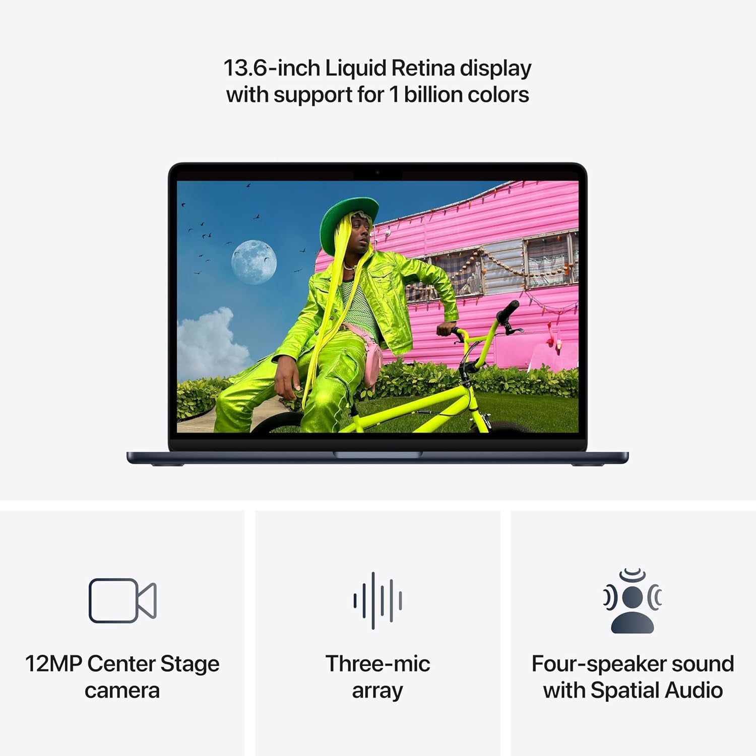 Apple 2026 Macbook Air 13-Inch Laptop with M5 Chip: Built for AI, 13.6-Inch Liquid Retina Display, 24GB Unified Memory, 1TB SSD, 12MP Center Stage Camera, Touch ID, Wi-Fi 7; Midnight