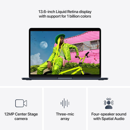 Apple 2026 Macbook Air 13-Inch Laptop with M5 Chip: Built for AI, 13.6-Inch Liquid Retina Display, 24GB Unified Memory, 1TB SSD, 12MP Center Stage Camera, Touch ID, Wi-Fi 7; Midnight