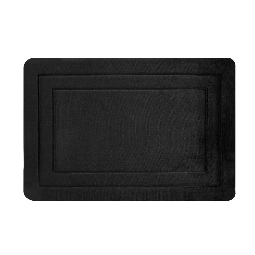 2 Piece Black Memory Foam Bath Rug Set, Available in Multiple Colors