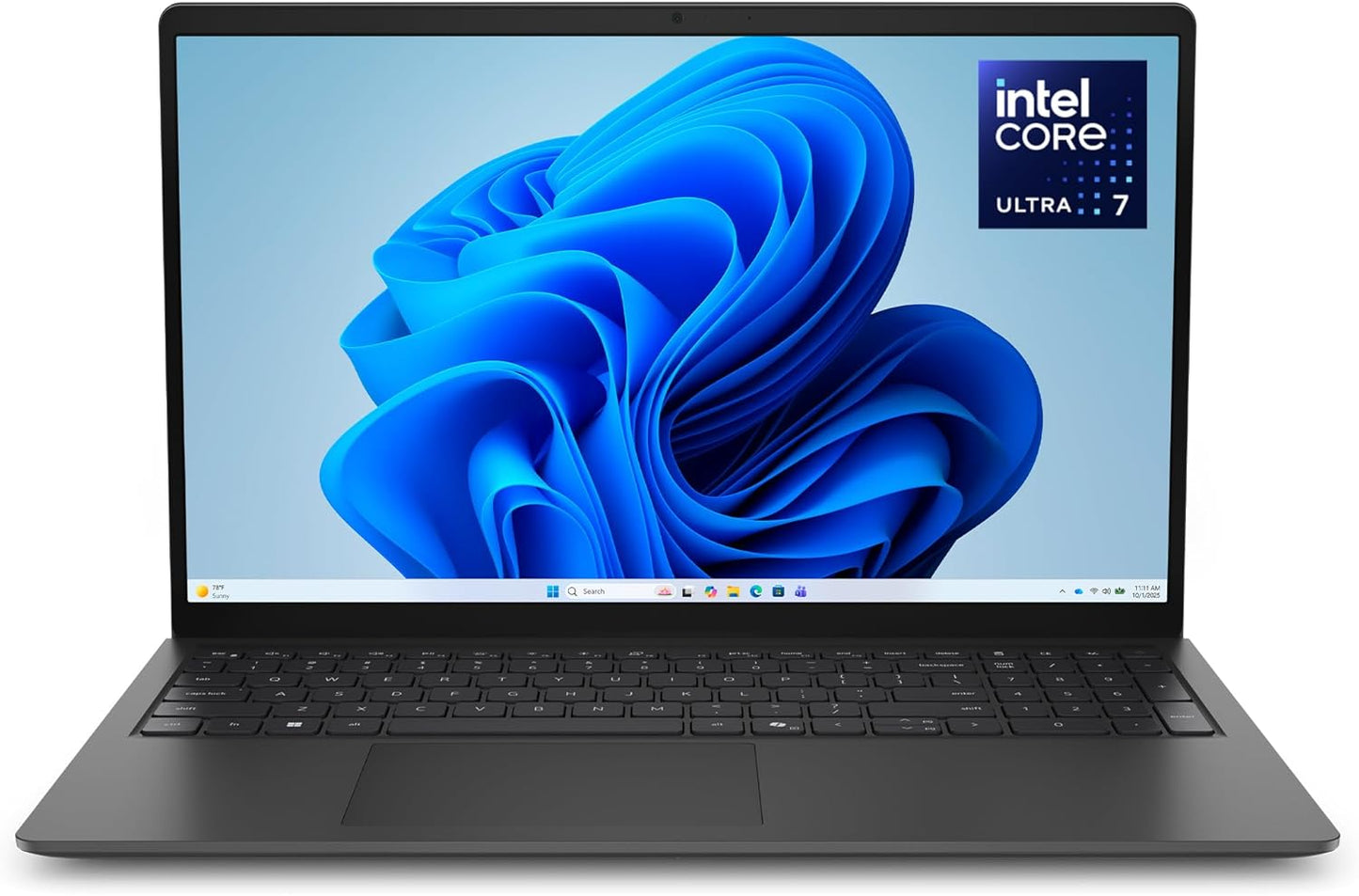 Dell 15 Laptop D15260-15.6-Inch FHD 60Hz 300 Nits Display, Intel Core Ultra 7 Processor 255U, Intel Graphics, 16GB Memory, 1TB SSD, English US Backlit Keyboard AI Copilot Hotkey, Windows 11 Home