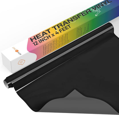 Heat Press Mini Heat Press Machine, Small Heat Press +  Heat Transfer Vinyl Roll -12 X 4FT Black HTV Vinyl for T-Shirts