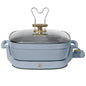 5 in 1 Electric Skillet - Expandable up to 7 Qt with Glass Lid, Cornflower Blue by Drew Barrymore