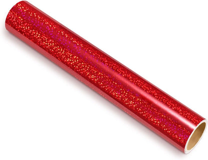 Sparkle Red Holographic Chrome Vinyl Permanent Adhesive Vinyl 1Ft X 5Ft