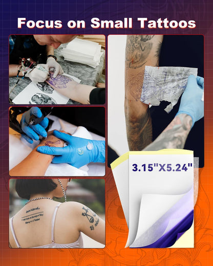 Phomemo Tattoo Stencil Paper 3.15" X 5.24" for TP31 Mini Tattoo Printer, 100 Tattoo Transfer Paper for Beginners/Enthusiast/Artists
