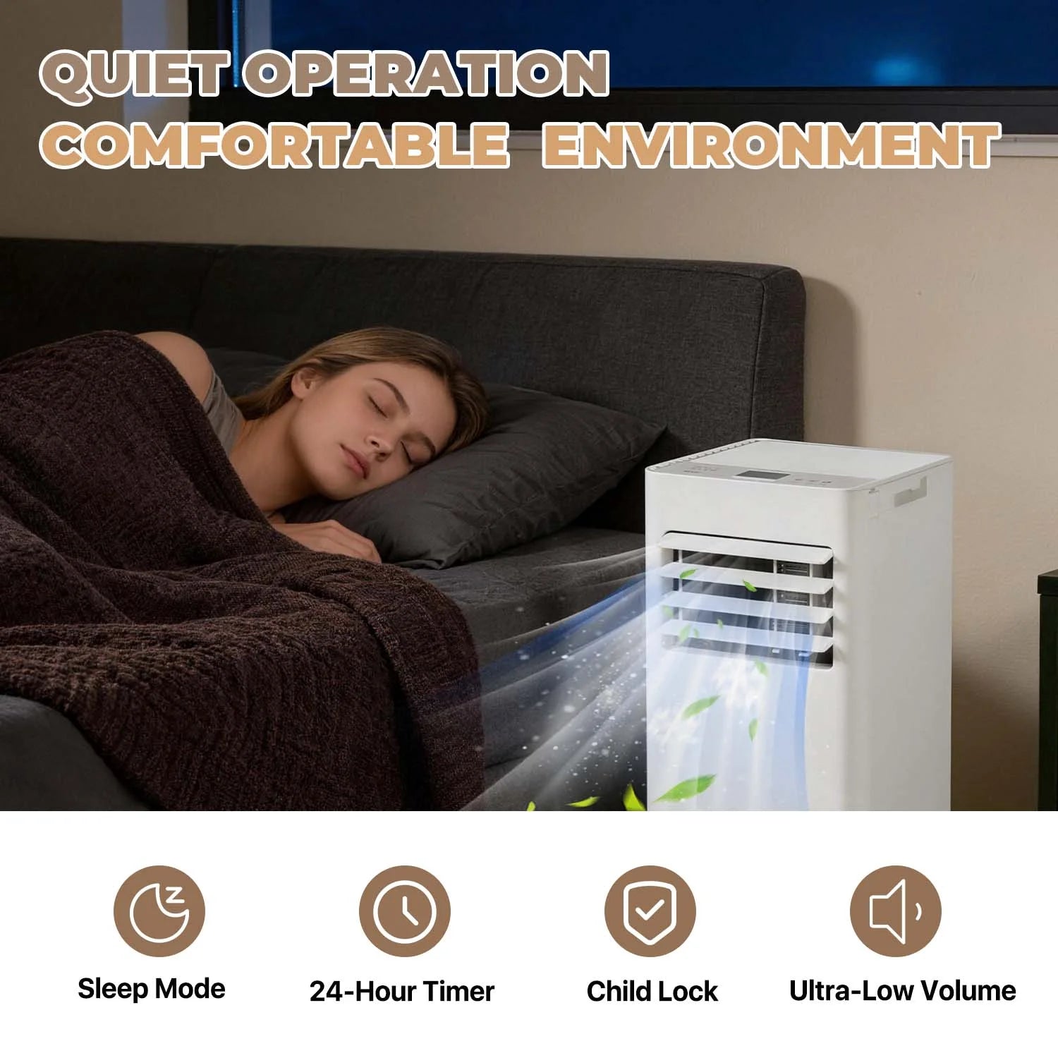 10000 BTU Smart Portable Air Conditioner, 3-In-1 Standing Cooling Unit with App/Remote Control, Cooling, Dehumidifier & Fan Functions, 55Db Quiet Operation for Bedroom & Indoor Rooms
