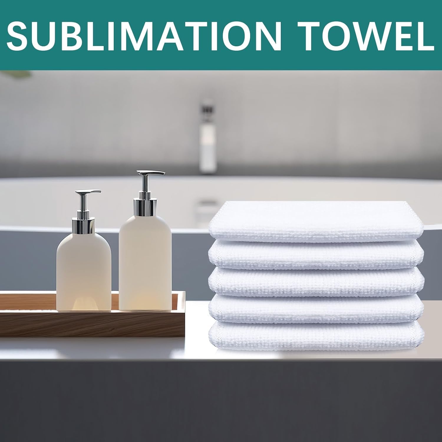 GEKIXUTP 20 Pcs Sublimation Towels Blank,12 X 12 Inch DIY Microfiber Sublimation Kitchen Towel,Sublimation Hand Towels,Sublimation Tea Towels Blanks