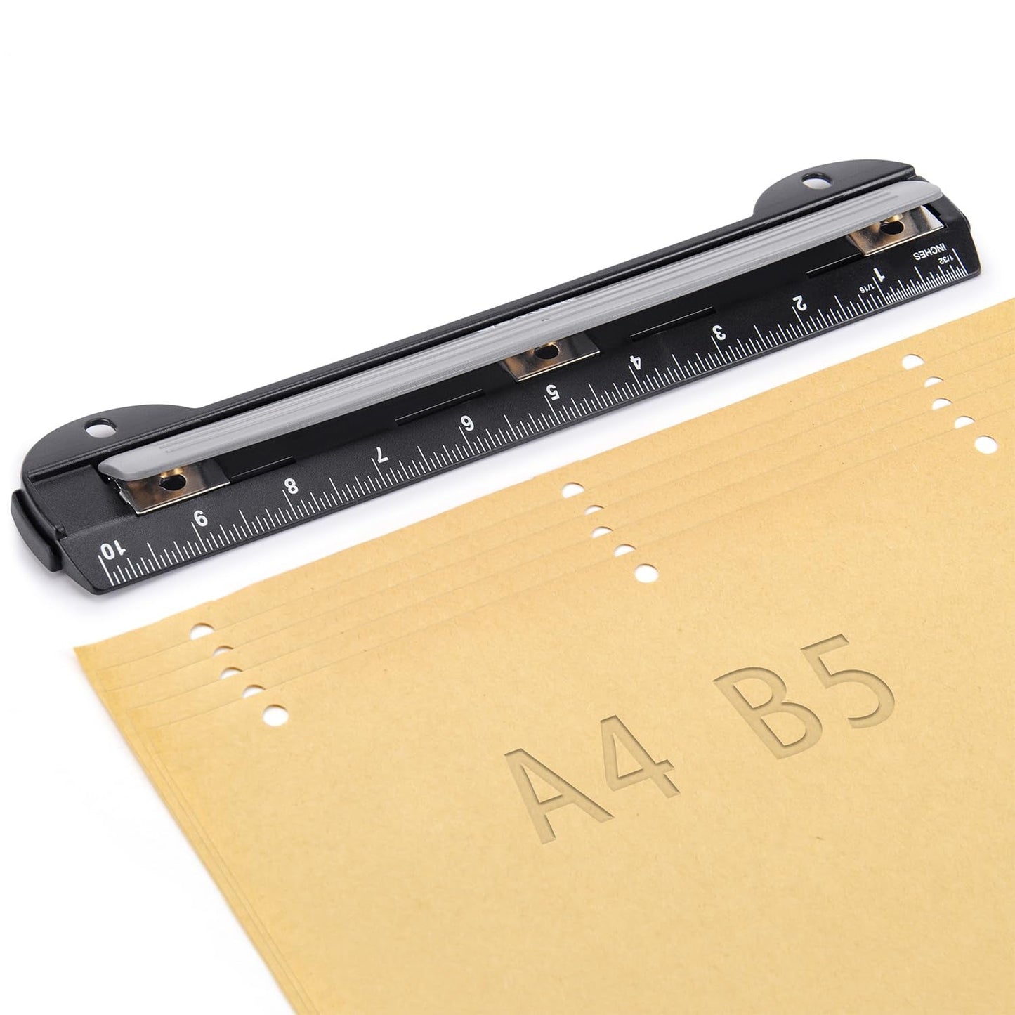 Worklion 3 Ring Hole Punch for Binder, Portable Puncher, Office Assistant, Black
