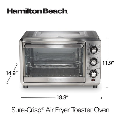 Sure-Crisp Air Fryer Toaster Oven, 6 Slice Capacity, Stainless Steel, 31196