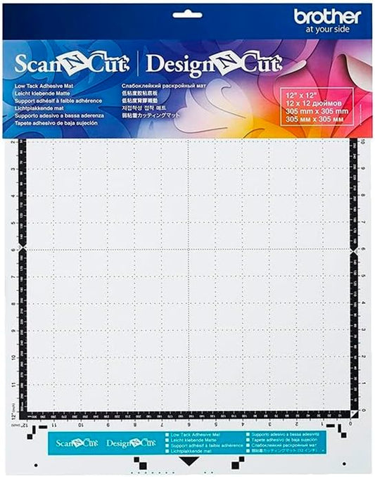 Scanncut Mat CAMATLOW12, 12" X 12" Low Tack Adhesive for Thin and Delicate Materials, Replacement Accessory