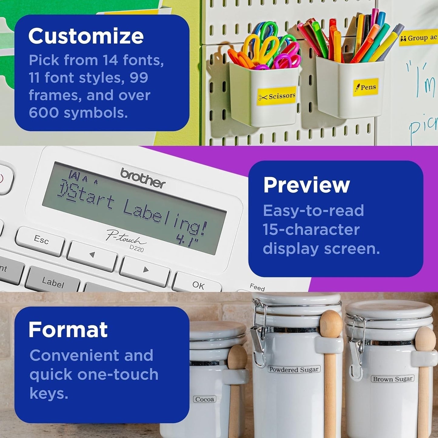 P-Touch PTD220 Home/Office Everyday Label Maker | Prints Tze Label Tapes up to ~1/2 Inch White