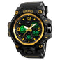 Men'S Digital Sports Watch, Large Face Military Waterproof Watches for Men with Stopwatch Alarm LED Back Light Sports Watch,Gold
