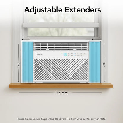 8,000 BTU Window Mounted Air Conditioner with Remote Control, Wi-Fi