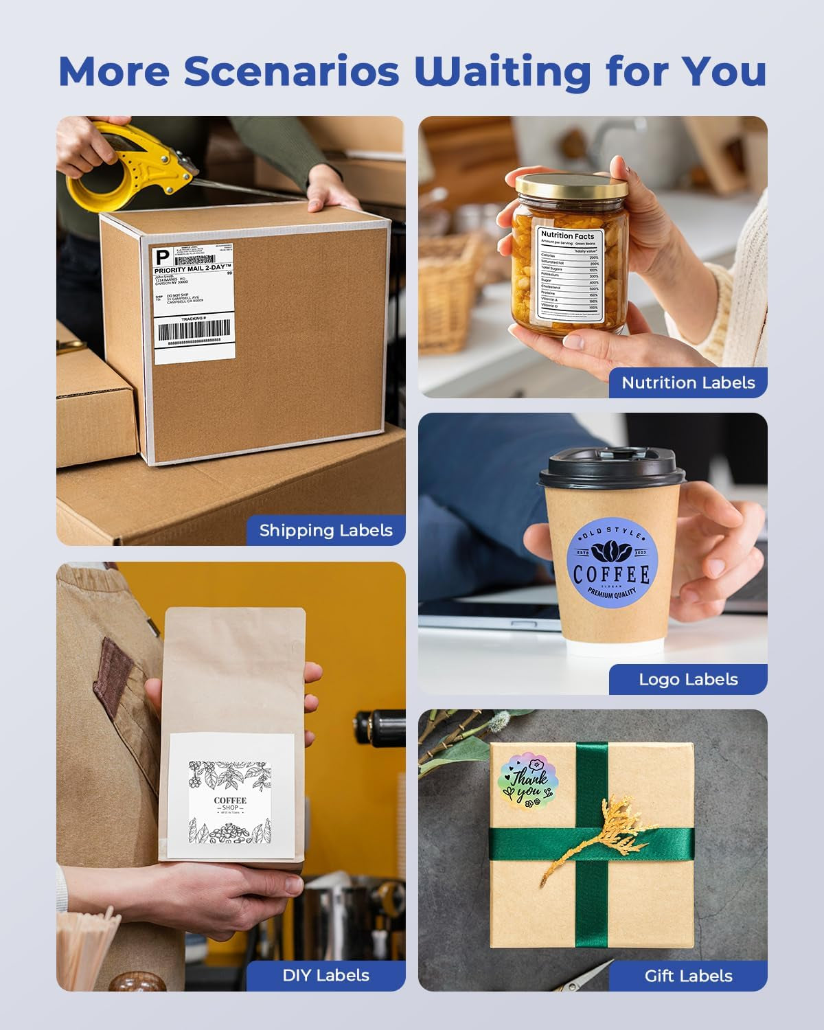 Phomemo Label Printer, Bluetooth M421 4 X 6 Shipping Label Printer, Thermal Portable Printers for Shipping, Warehouse, Barcode, Address,Compatible with Phone & PC