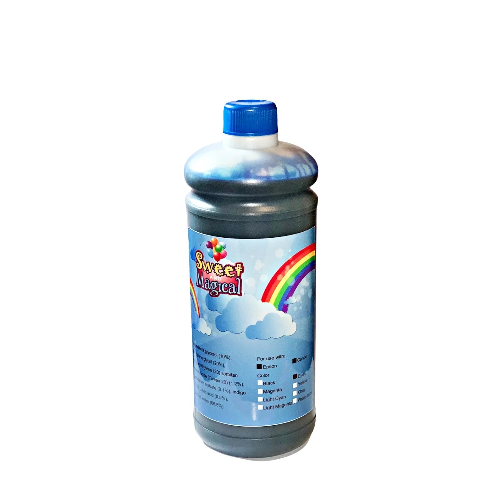 Edible Ink Refill Bottle, 500Ml or 16.9OZ (CYAN)
