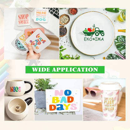 Permanent Vinyl Roll, 18 Rolls 12" X 3FT Multi-Color Permanent Adhesive Vinyl Compatible with Cricut Cutting Machine, Silhouette - Easy to Weed & Transfer, Indoor & Outdoor Decal