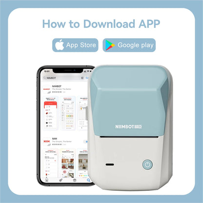 B1 Label Makers, 2 Inch Bluetooth Label Maker Auto Identification Portable Label Printer (Cyan)