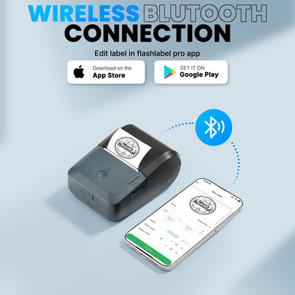 Label Maker Machine with Tape,Bluetooth Label Maker,Wide Waterproof Label Thermal Label Printer for Small Business,Address, Logo, Retail, Blue