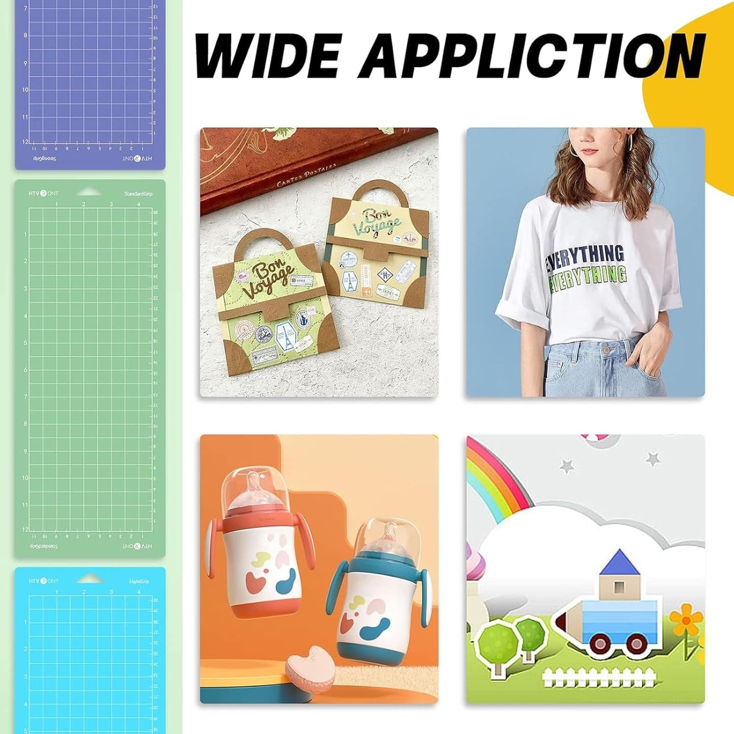 Cutting Mat Compatible with Cricut Joy, 6 Pack Cutting Mats (3 Pcs 4.5X12In & 3 Pcs 4.5X6.5In), Variety Adhesive Cutting Mats Replacement Accessories Compatible with Cricut Joy Accessories