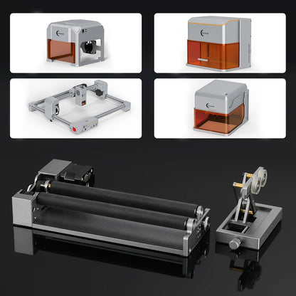 Rotary Roller with Bracket, Y-Axis Rotary Roller 360° Rotation for Cylindrical Objects, Tumbler, Cups, Bottles, Pens, Wine, Laser Rotary Aattachment for Carverall Laser Engraver and Cutter