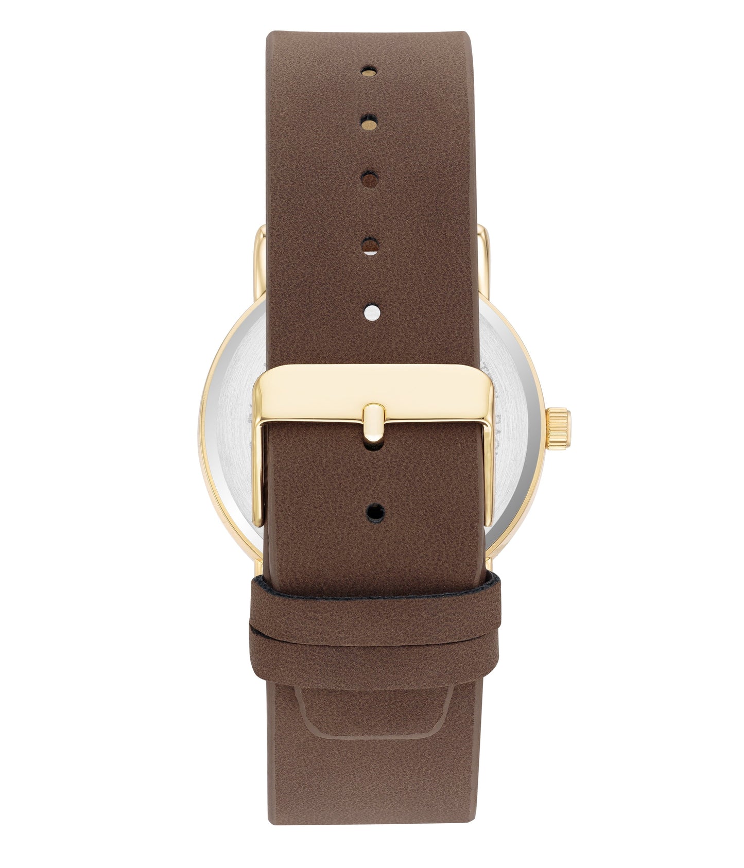Brown Strap Gold Tone Men'S Analog Watch