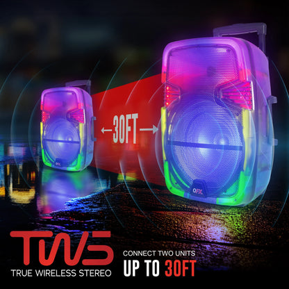 Portable Bluetooth Rechargeable Speaker with Party Lights, TMS-1560, Multicolor