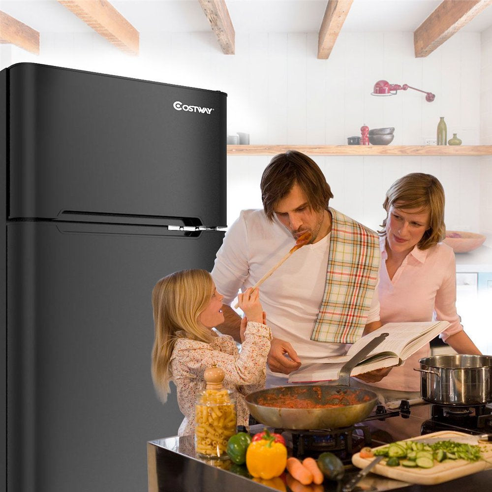 Refrigerator Small Freezer Cooler Fridge Compact 3.2 Cu Ft. Unit, Black
