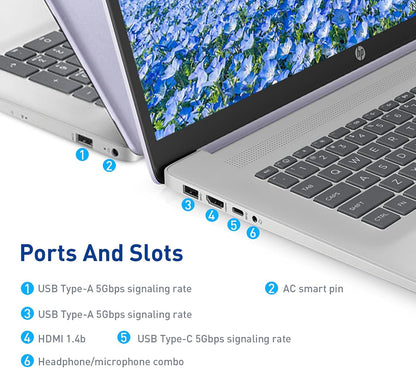 HP 17.3" Touchscreen Laptop W/Microsoft 365, 8GB RAM, 128GB SSD, Webcam W/Shutter, Fingerprint Reader, Backlit Keyboard, Microsoft Copilot Key, Intel Quad-Core CPU, Win11, Lavender