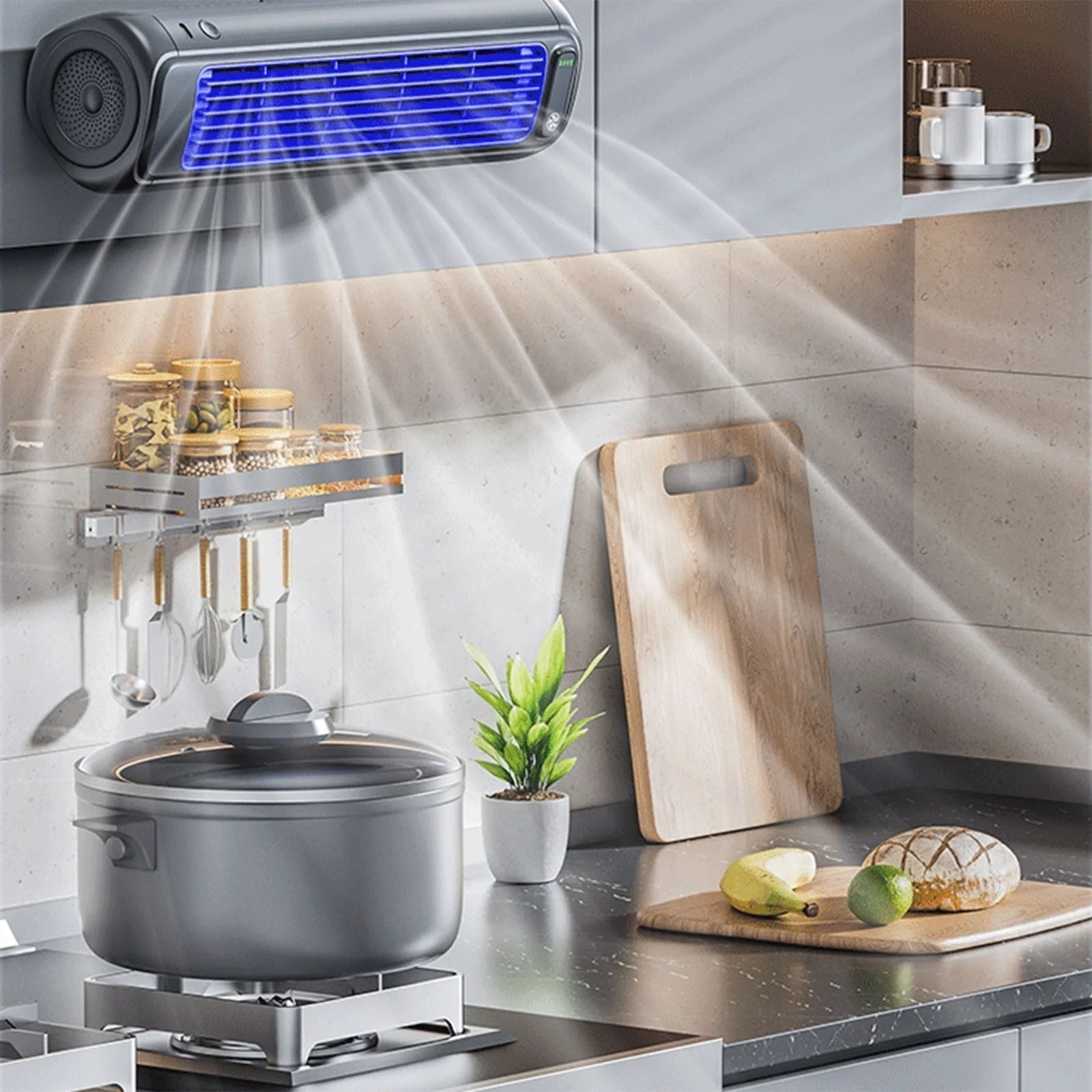 Sherum Cooling Ace, 2025 New Cooling Ace Air Conditioner, Compact, Portable ＆ Convenient Desktop Tower Fan with Three Speed Settings and Silent Operation for Kitchen, Bedroom, Outdoor Picnic (Gray)