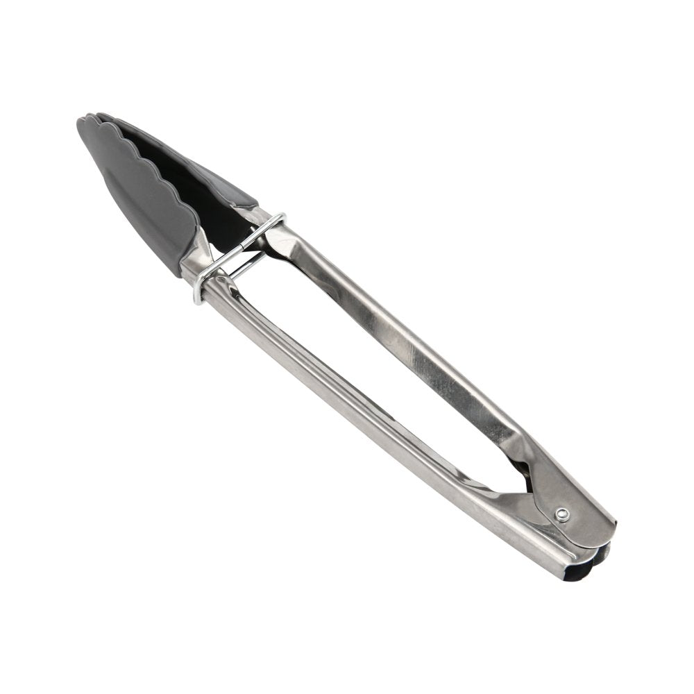 Stainless Steel and Silicone Mini Tongs Grey