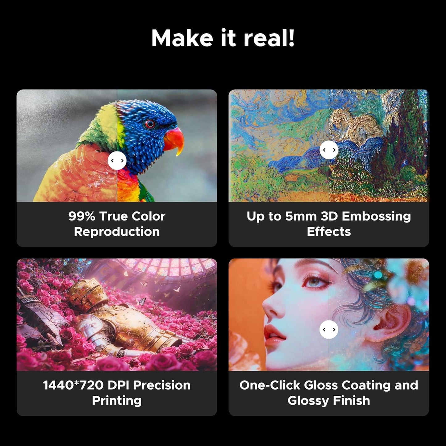 Omtech Spectra Pro A3+ UV Printer with Dual F1080 Printheads, CMYK + White + Varnish, 2.4 M²/H High Speed, 13.8"X17.7" Desktop Flatbed, Auto Cleaning, 3D Textures, Open Ink Platform