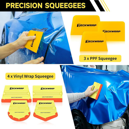 22PCS Vinyl Wrap Tool Kit for Car – Squeegee Set, Knife, Safety Cutter, Anti-Cut Gloves, Magnets & Tool Pouch for Vehicle Wrapping