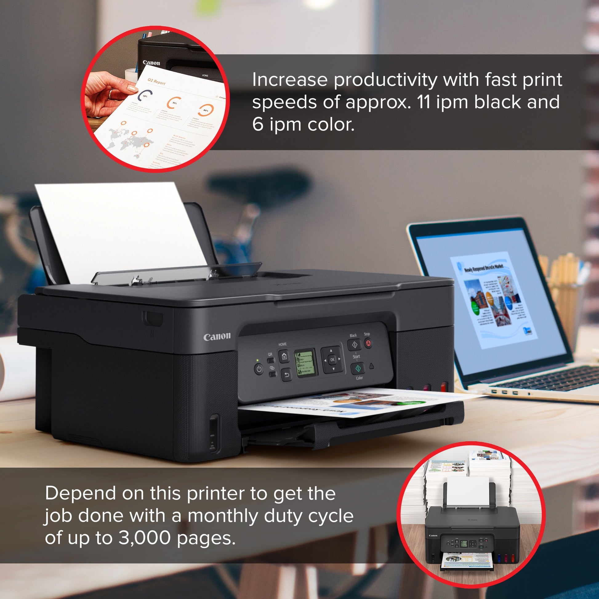 Canon Megatank PIXMA G3272 All-In-One, Wireless Color Inkjet Printer for Home Office Use