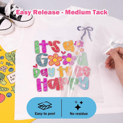 Heat Transfer Mask for Heat Transfer Paper for T-Shirts 1 Roll, 11.7" X 170" Masking Film Clear Iron on Transfer Tape for HTV Printable Heat Transfer Vinyl