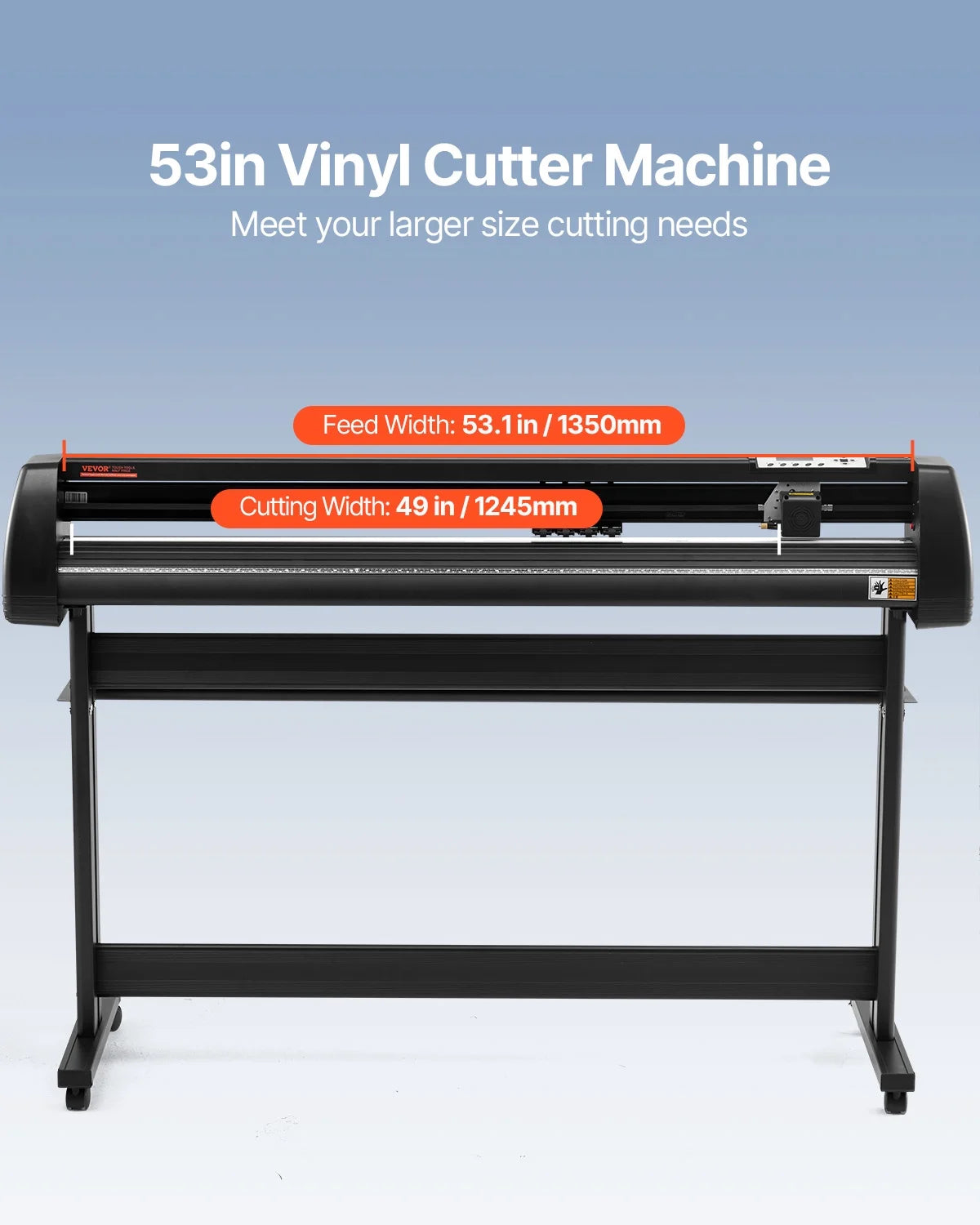VEVOR Vinyl Cutter Plotter Machine, 53" Signmaster Software Sign Making Machine, 1350Mm Paper Feed Vinyl Cutter Plotter with Stand (53" 1350Mm)