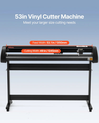 VEVOR Vinyl Cutter Plotter Machine, 53" Signmaster Software Sign Making Machine, 1350Mm Paper Feed Vinyl Cutter Plotter with Stand (53" 1350Mm)