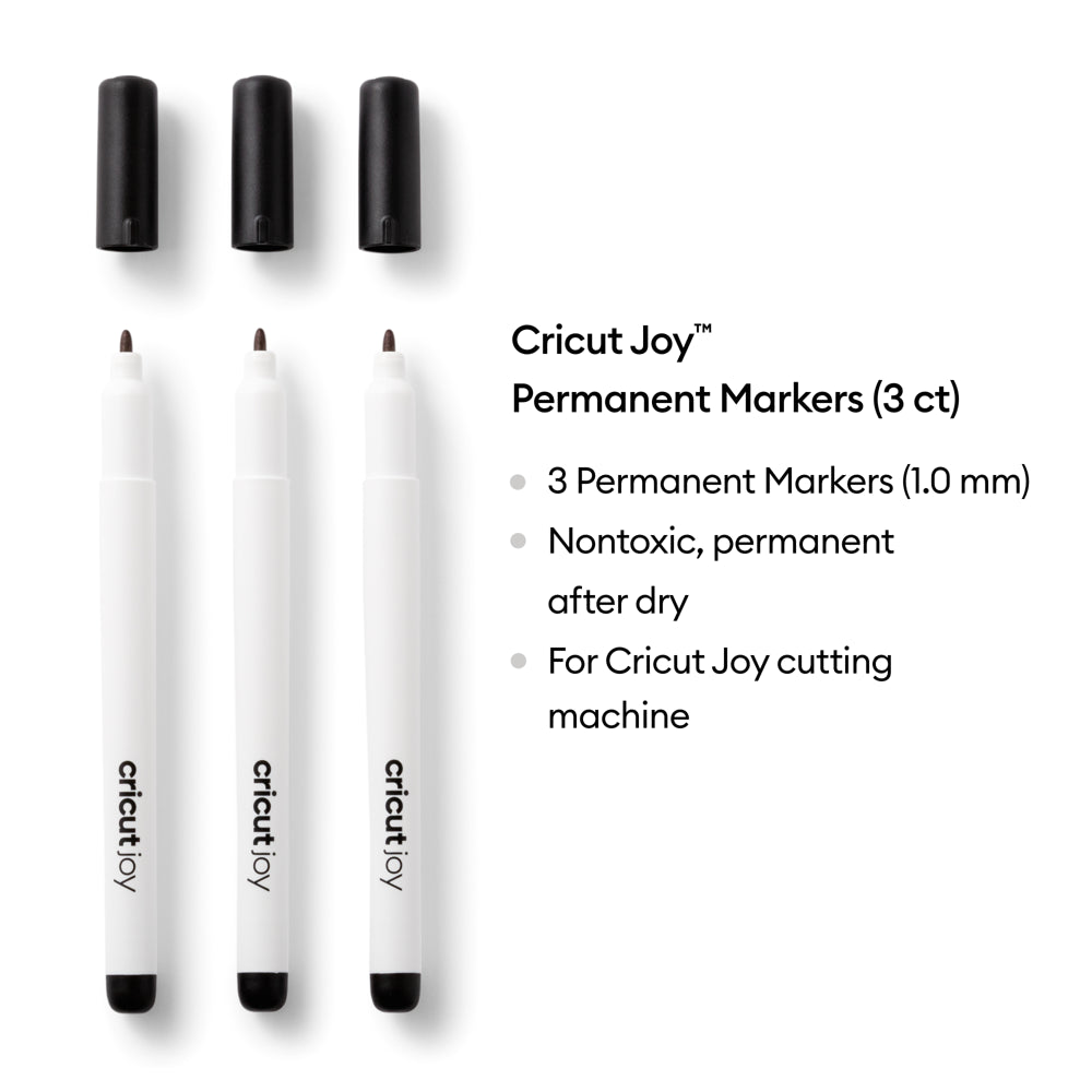 Joy Permanent Markers 1.0 Mm, Black (3 Count), 1.0 Mm