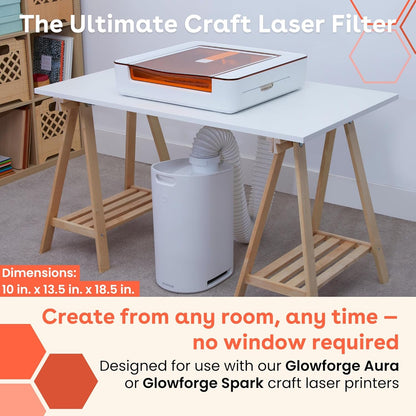 Craft Laser Filter - Compatible with Aura and Spark - with Activated Carbon Filters - No Need to Window Vent - Excellent Laser Engraver Filtration